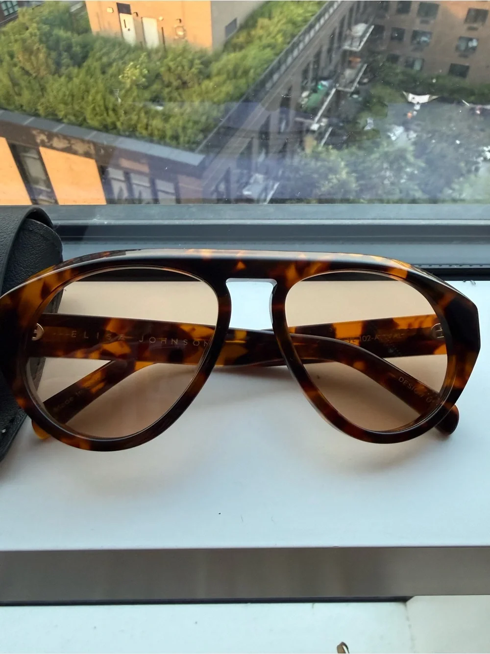 Elisa Johnson Val Tortoiseshell Brown Aviator Sunglasses